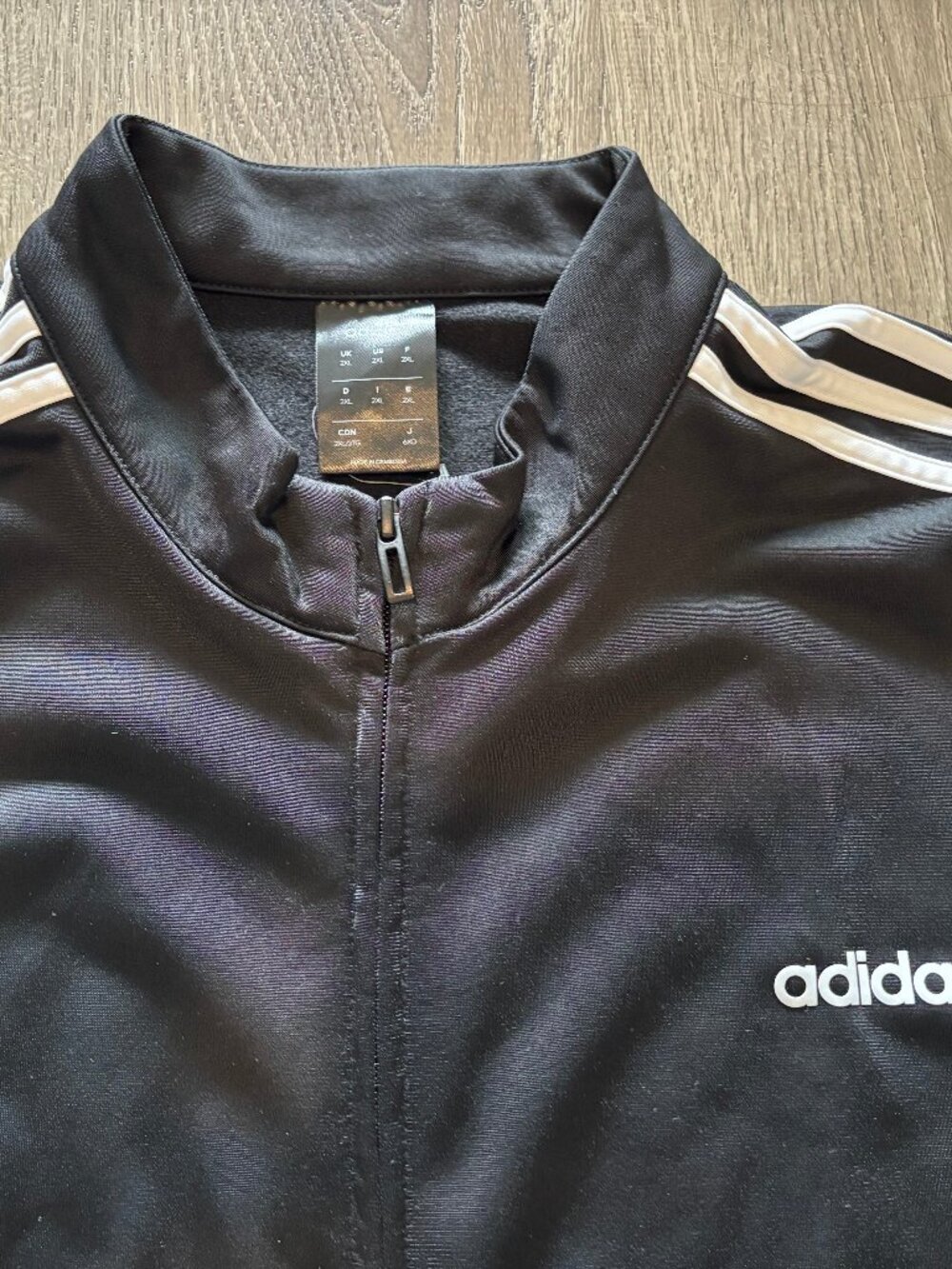 ADIDAS 3Lines Black zipper top XXL - Picture 2 of 3